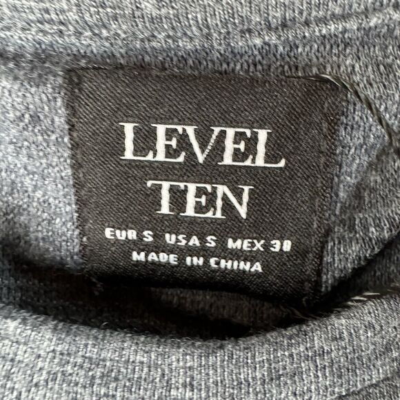 Level Ten Men's Long Sleeve Crew Neck Pullover Knit Shirt Gray Navy Small NWT - Picture 4 of 13